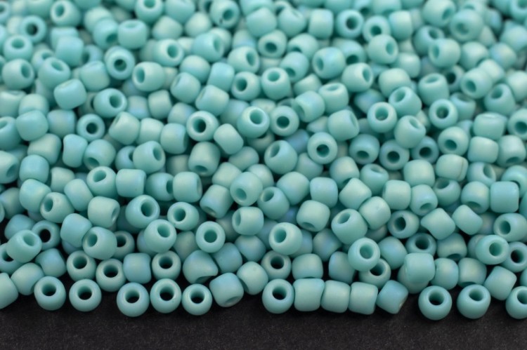 Бисер японский TOHO круглый 11/0 #0413F бирюза матовый, радужный непрозрачный, 10 грамм Бисер японский TOHO круглый 11/0 #0413F бирюза матовый, радужный непрозрачный, 10 грамм