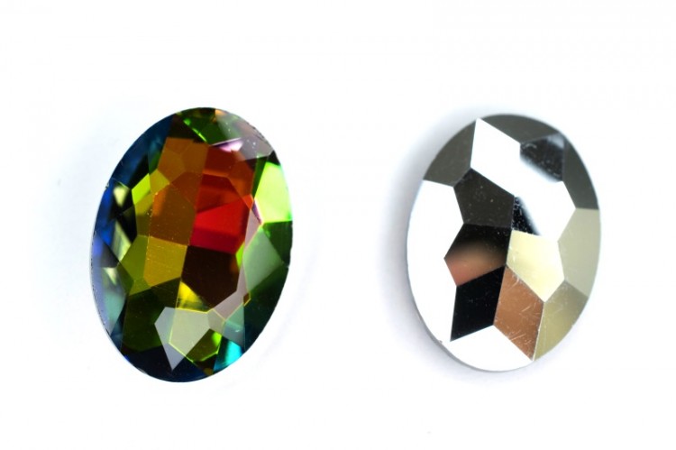 Кристалл Овал 25х18мм, цвет разноцветный перелив, стекло, 26-325, 2шт Кристалл Овал 25х18мм, цвет разноцветный перелив, стекло, 26-325, 2шт