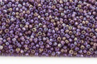 Бисер чешский PRECIOSA круглый 10/0 27069М матовый фиолетовый радужный, серебряная линия внутри, 2 сорт, 50г