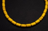 Бусина цилиндрическая Бирюза синтетическая 8х5мм, отверстие 1мм, цвет желтый, 551-010, 1 нить (около 45шт)