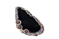 Срез Агата природного, оттенок чёрный, 66х37х5мм, отверстие 2мм, 37-395, 1шт