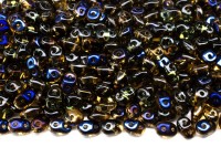 Бусины SuperDuo 2,5х5мм, отверстие 0,8мм, цвет 10060/22201 топаз/Azuro, 706-159, 10г (около 120шт)