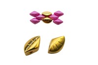 Бусина GemDuo CYMBAL Polonia 8х5мм, отверстие 0,8мм, цвет золото, 24K Gold Plate, 11-237, 2шт