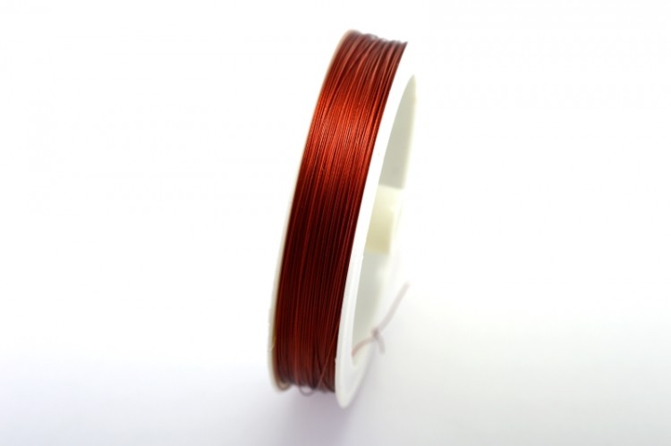 Тросик ювелирный (ланка), толщина 0,38мм, цвет красный, 1017-024, 5м Тросик ювелирный (ланка), толщина 0,38мм, цвет красный, 1017-024, 5м