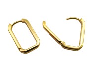 Серьги Конго Прямоугольник 20х13х3мм, латунь, позолота, 21-468, 1 пара