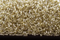 Бисер китайский рубка размер 11/0, цвет 0022 золотой, серебряная линия внутри, 450г