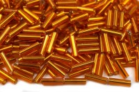 Бисер китайский Стеклярус размер 7мм, цвет 029 оранжевый, 85г