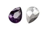 Кристалл Капля 25х18мм, цвет баклажан, стекло, 26-110, 2шт
