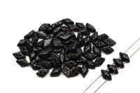 Бусины GemDuo 8х5мм, отверстие 0,8мм, цвет 02010/24619 черный/белый кракле, 709-189, 10г (около 64шт)