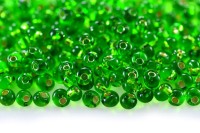 Бисер японский TOHO Magatama 3мм #0027 перидот, серебряная линия внутри, 5 грамм