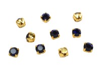Шатоны Preciosa Maxima 3,2мм в оправе, цвет dark indig DF/gold, 63-244, 10шт