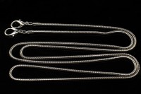 Цепочка-шнурок для сумки 120см с карабинами, цвет серебро, железо, 1006-046, 1шт
