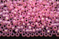Бисер японский MIYUKI круглый 8/0 #0643 розовый, алебастр/серебряная линия внутри, 10 грамм
