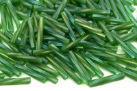 Бисер японский Miyuki Twisted Bugle 12мм #0179F зеленый, матовый радужный прозрачный, 1 упаковка (около 13 грамм)