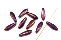Бусины Dagger beads 16х5мм, отверстие 0,8мм, цвет 01000/15781 белый опал/ирис, 736-088, 10шт