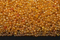 Бисер китайский круглый размер 12/0, цвет 0109 оранжевый прозрачный, блестящий, 85г