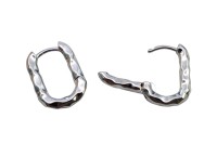 Серьги Конго Овал 20х14х3мм, латунь, родий, 21-439, 1 пара