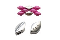 Бусина GemDuo CYMBAL Polonia 8х5мм, отверстие 0,8мм, цвет античное серебро, 11-239, 2шт