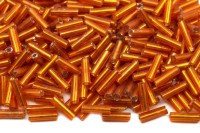 Бисер китайский Стеклярус размер 7мм, цвет 029 оранжевый матовый, 85г