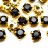 Шатоны Astra 6мм пришивные в оправе, цвет 38 чёрный/золото, стекло/латунь, 62-033, 40шт - Шатоны Astra 6мм пришивные в оправе, цвет 38 чёрный/золото, стекло/латунь, 62-033, 40шт