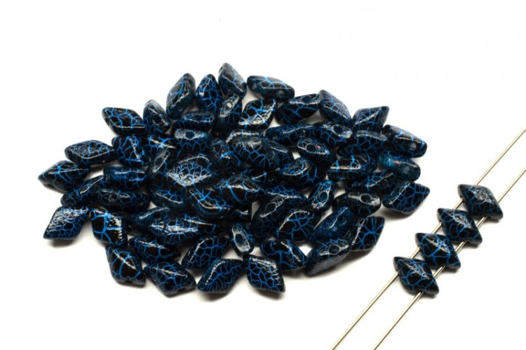 Бусины GemDuo 8х5мм, отверстие 0,8мм, цвет 02010/24618 черный/синий кракле, 709-188, 10г (около 64шт) Бусины GemDuo 8х5мм, отверстие 0,8мм, цвет 02010/24618 черный/синий кракле, 709-188, 10г (около 64шт)