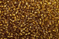 Бисер чешский PRECIOSA Богемский граненый, рубка 8/0 17090 коричневый, серебряная линия внутри, около 10 грамм