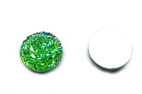 Кабошон круглый имитация агата (друзы) 12х3мм, цвет зеленый/синий, смола, 2006-016, 2шт