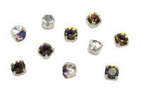 Шатоны Preciosa Maxima 3,2мм в оправе, цвет crystal Volcano/silver, 63-241, 10шт