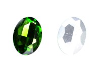 Кристалл Овал 25х18мм, цвет зеленый, стекло, 26-332, 2шт