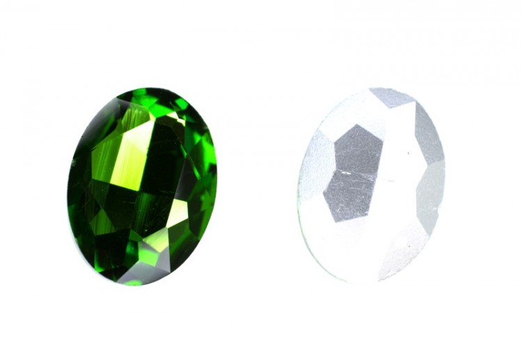 Кристалл Овал 25х18мм, цвет зеленый, стекло, 26-332, 2шт Кристалл Овал 25х18мм, цвет зеленый, стекло, 26-332, 2шт