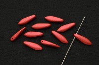 Бусины Dagger beads 16х5мм, отверстие 0,8мм, цвет 01890 красный матовый металлик, 736-144, 10шт
