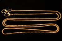 Цепочка-шнурок для сумки 120см с карабинами, цвет золото, железо, 1006-047, 1шт