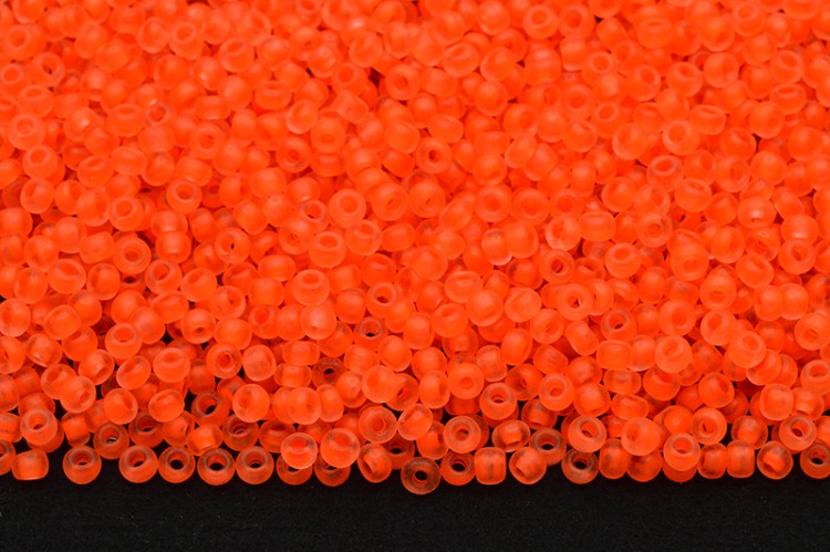 Бисер чешский PRECIOSA круглый 10/0 38789М матовый прозрачный оранжевый неон, 1 сорт, 50г Бисер чешский PRECIOSA круглый 10/0 38789М матовый прозрачный оранжевый неон, 1 сорт, 50г