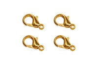 Замок-карабин 14х8мм, отверстие 1,5мм, цвет золото, сплав металлов, 07-034, 4шт