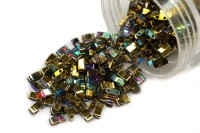 Бисер японский MIYUKI Half TILA #55023 Crystal Golden Rainbow, радужный прозрачный, 5 грамм