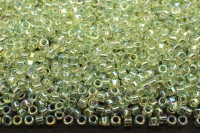Бисер японский TOHO Treasure цилиндрический 11/0 #0172 зеленая весна, радужный прозрачный, 5 грамм