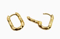 Серьги Конго Овал 20х14х3мм, латунь, позолота, 21-440, 1 пара