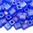 Бисер японский Miyuki Cube кубический 4мм #0150FR лазурный, матовый прозрачный радужный, 10 грамм - Бисер японский Miyuki Cube кубический 4мм #0150FR лазурный, матовый прозрачный радужный, 10 грамм