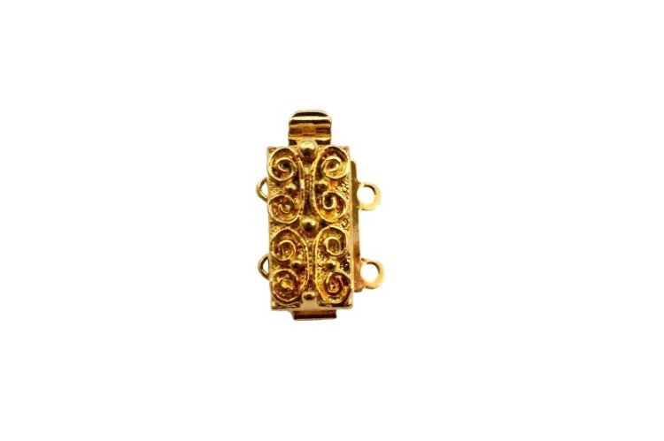Замок-защелка на 2 нити 12х6мм Elegant elements, отверстие 1мм, сплав металлов, позолота, 06-163, 1шт Замок-защелка на 2 нити 12х6мм Elegant elements, отверстие 1мм, сплав металлов, позолота, 06-163, 1шт