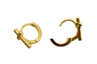 Серьги Конго Крест 13х13х10мм, латунь/фианиты, позолота, 21-447, 1 пара