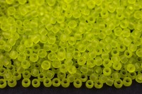 Бисер японский TOHO круглый 11/0 #0004F зеленый лайм, матовый прозрачный, 10 грамм