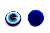 Кабошон круглый Глаз 12х4мм, цвет синий, смола, 2006-015, 10шт