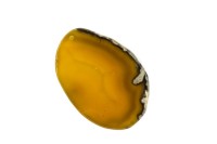Срез Агата природного, оттенок желтый, 65х45х5мм, отверстие 2мм, 37-032, 1шт