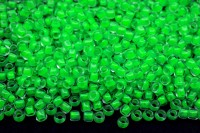 Бисер японский TOHO круглый 11/0 #0805F зеленый полуматовый, окрашенный изнутри неон, светится в ультрафиолете, 10 грамм