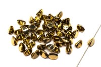 Бусины Pinch beads 5х3мм, отверстие 0,8мм, цвет 00030/26440 хрусталь/золотой, 755-027, 10г (около 117шт)