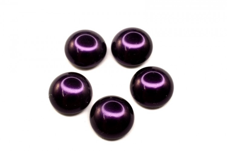 Glass Pearl Cabochon 10мм, цвет 70979 Purple, 756-017, 5шт Glass Pearl Cabochon 10мм, цвет 70979 Purple, 756-017, 5шт
