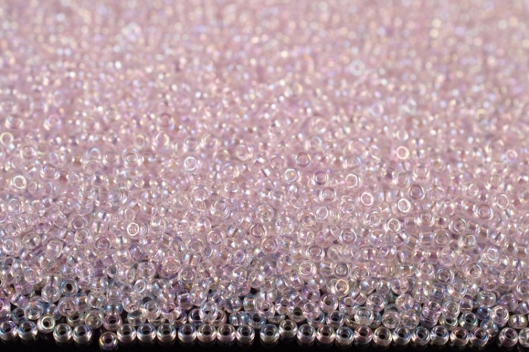 Бисер японский MIYUKI круглый 15/0 #0265 светло-розовый, радужный прозрачный, 10 грамм Бисер японский MIYUKI круглый 15/0 #0265 светло-розовый, радужный прозрачный, 10 грамм