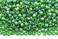 Бисер японский TOHO круглый 8/0 #0167BF зеленая трав матовый, радужный прозрачный, 10 грамм