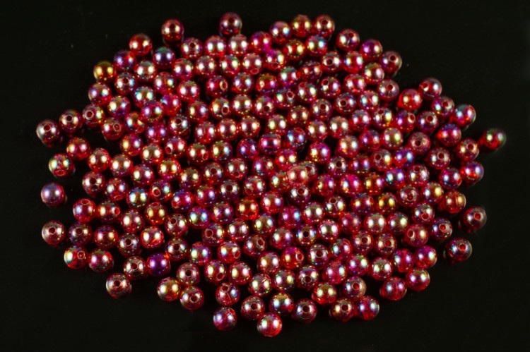 Бусины акриловые круглые 6мм, отверстие 1мм, цвет красный, прозрачные, радужное покрытие, 528-010, 10г (около 95шт) Бусины акриловые круглые 6мм, отверстие 1мм, цвет красный, прозрачные, радужное покрытие, 528-010, 10г (около 95шт)
