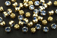 Шатоны Preciosa Maxima 4мм в оправе, цвет light sapphire DF/gold, 63-103, 10шт